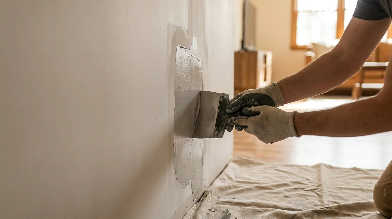 Drywall Repair & Texture in progress