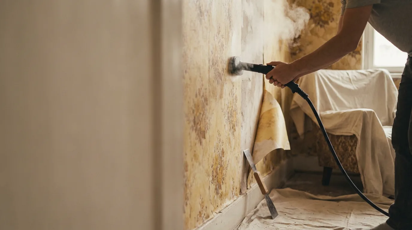 Wallpaper Removal in progress